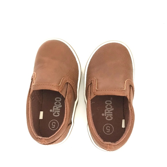 Circo Brown Leather Slip Ons - Picture 5 of 7